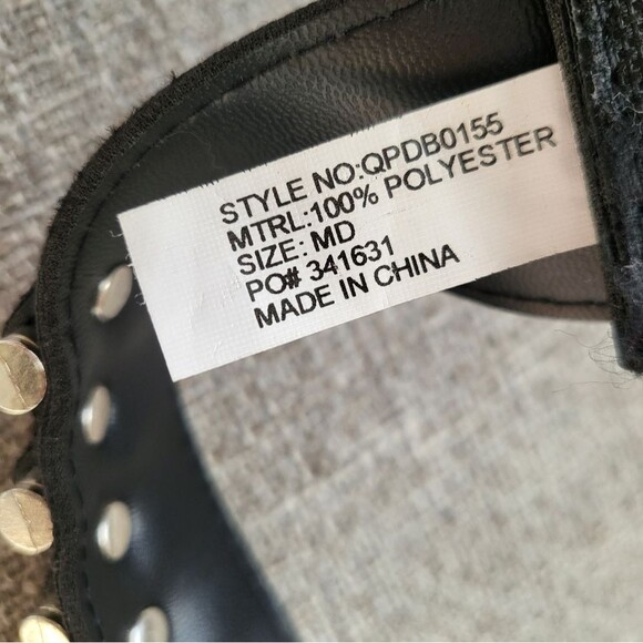 Mens Black Faux Ammunition Belt Sz M Canvas - Picture 2 of 8